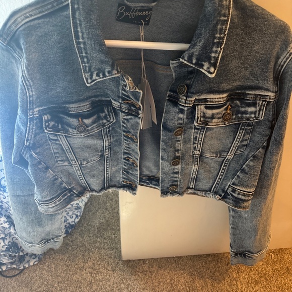 Buffbunny jean jacket New with tags size large $98 - Picture 2 of 5